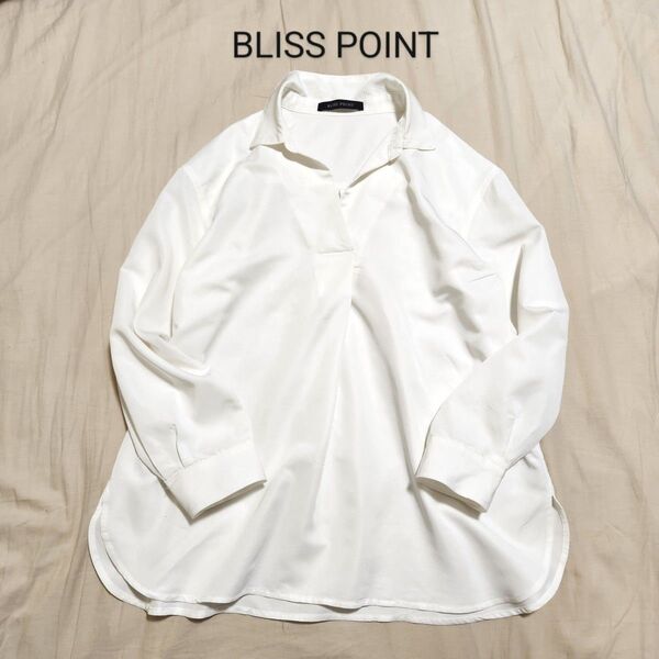 BLISS POINT ブリスポイント オープンカラーシャツ 長袖 ホワイト M