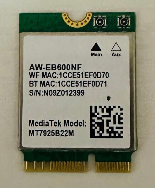 新品Mediatek MT7925 Wi-Fi 7無線LANカード