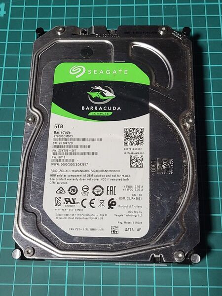 6TB HDD Seagate Barracuda ST6000DM003 3.5インチ シーゲート バラクーダ 海門