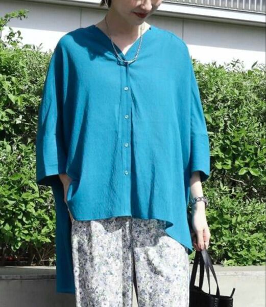 AMERICAN HOLIC アメリカンホリック バックギャザー Vネック シアー シャツ
