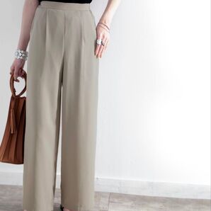CLASSICAL ELF クラシカルエルフ タックで上品に 美シルエット リネンライク ワイドパンツ