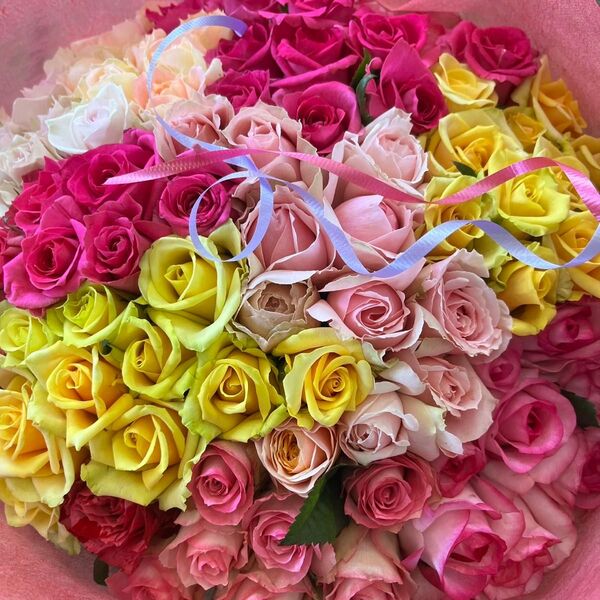 農園直送!(切り花・生花)*100本の薔薇の花束*30㎝ ×100本 ラッピング込み プロポーズ・誕生日・お祝い等に〜 鮮度抜群!