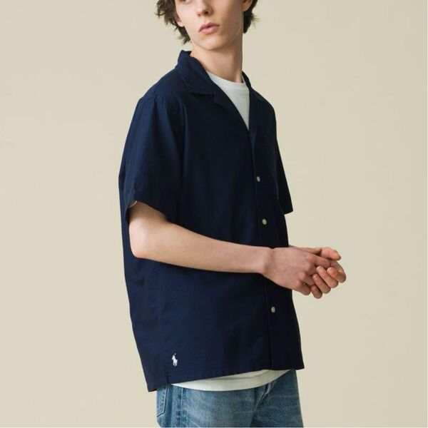 ロンハーマン別注 POLO RALPH LAURENのオックスフォード ネイビー キャンプシャツ L