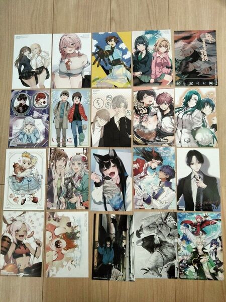 20枚 ポストカード 書店特典付録等 紙類まとめ売り 非売品 イラストカード KADOKAWA アニメイト