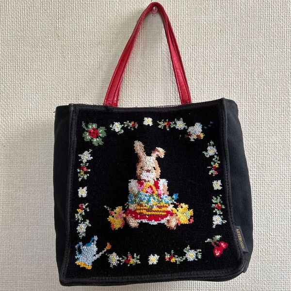 ARTEMOGOJ トートバッグ ウサギ 刺繍