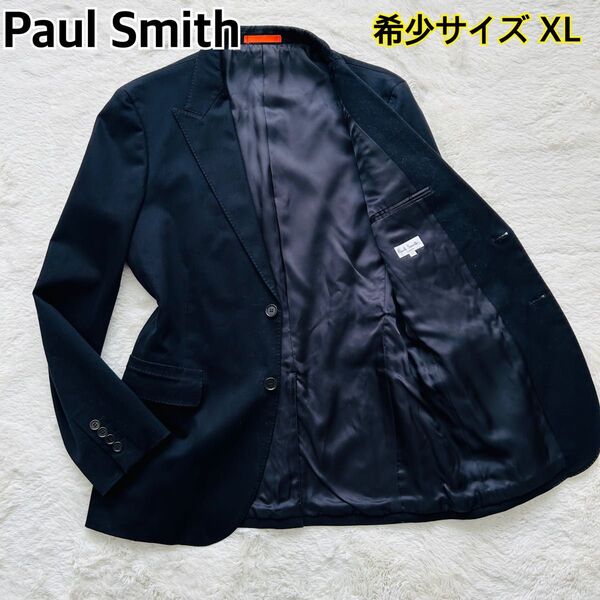 【希少サイズXL】Paul Smith LONDON ポールスミスロンドン テーラードジャケット コットン ブラック 黒
