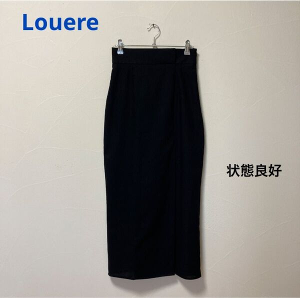 Louere(ルエレ) タイトハイウエストスリットペンシルスカート・ブラック