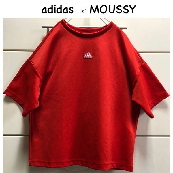 アディダス マウジー コラボ ジャジー 半袖 トップス S レッド 赤 adidas MOUSSY 半袖Tシャツ Tシャツ