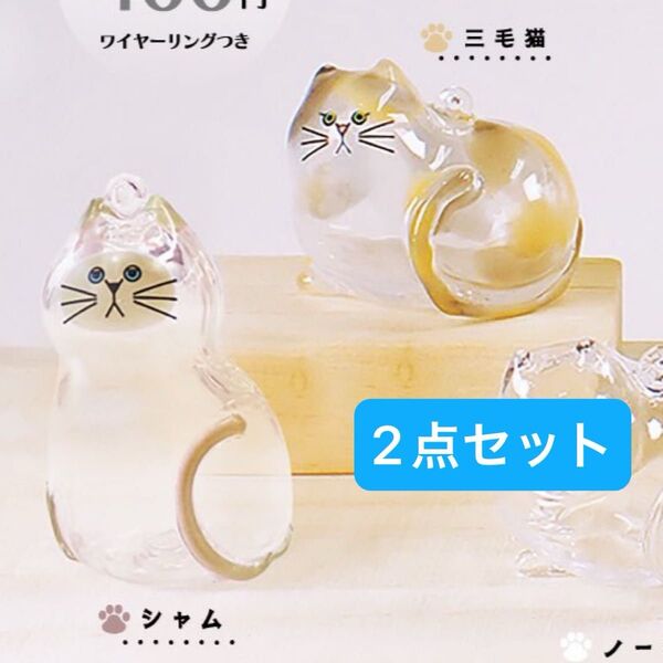うちの子のけだまだま 三毛猫&シャム ペットの毛の入れ物 カプセルトイ