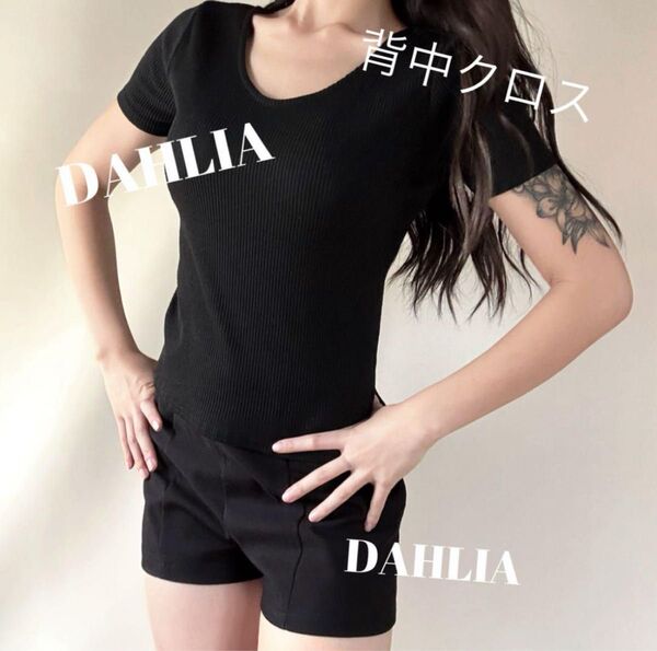 GYDA風 2WAYバインダーTシャツ セクシー 胸元背中クロス トップス 冷感