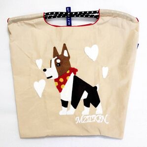 М 犬 エコバッグ 刺繍 バッグ トートバッグ ベージュ 新品 ボストンテリア 未使用 テリア Мサイズ ビーグル 柴犬 ペット