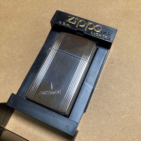 未使用 ZIPPO ジッポー スリム slim パーラメント Parliament ポリッシュ 両面加工 限定品 レア 2002年