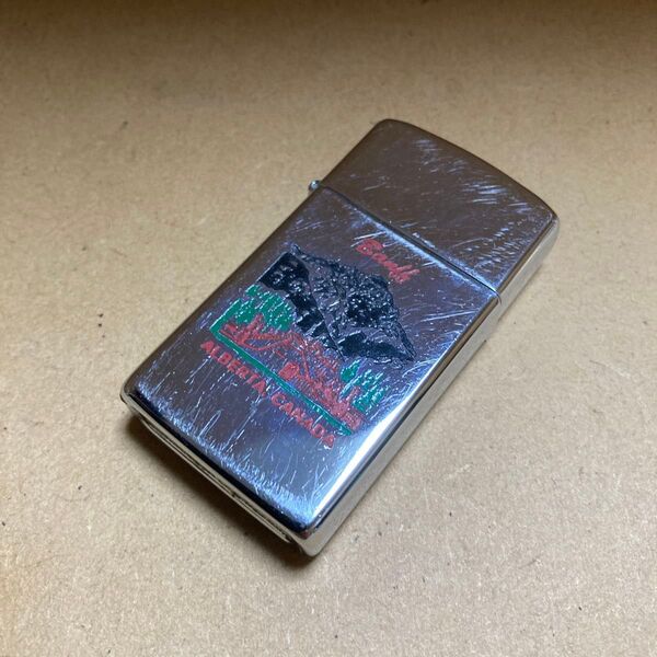ZIPPO ジッポ slim スリム カナダ Canada ポリッシュ エッチング ペイント ALBERTA 1991年