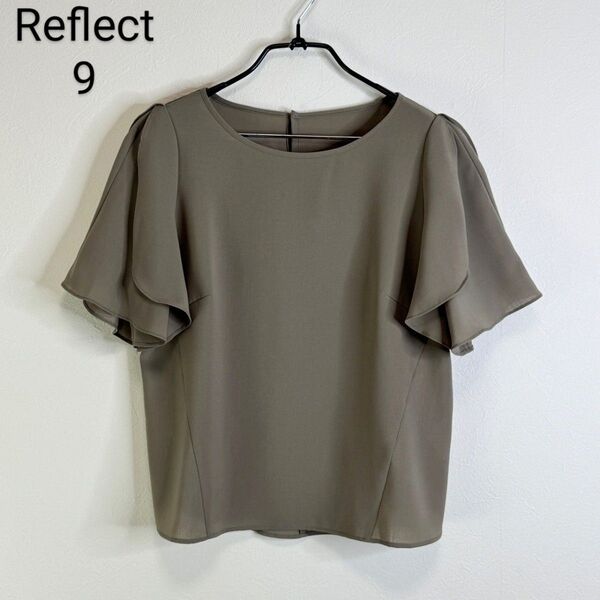 Reflect 麻調生地フリルスリーブブラウス