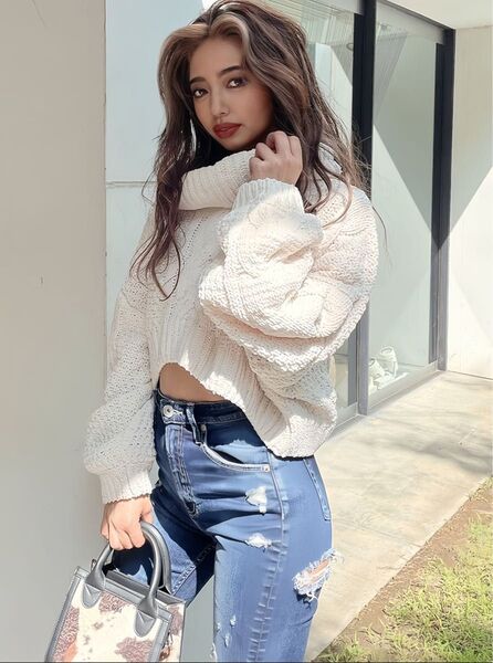 【美品】GYDA ジェイダ タートルニット TOPS ニットセーター アイボリーオフホワイト F