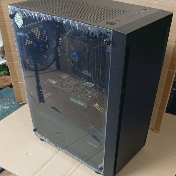 自作デスクトップPC 4コアCPU 16GBメモリ 128GBSSD+500GBHDD GTXグラボ Win11 ガラスケース
