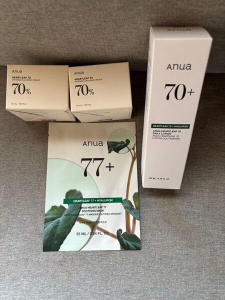 Anuaアヌアドクダミ70% インテンスカーミングクリーム 50ml×2個 デイリーローション200ml×1個 シートマスク