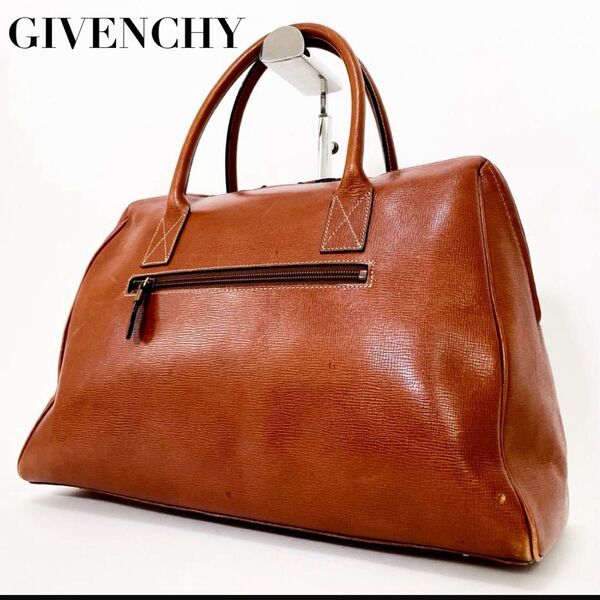 GIVENCHY ジバンシィ ボストンバッグ ハンドバッグレザー 型押し ブラウン 茶系 自立 A4可 ユニセックス 旅行鞄