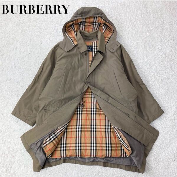 BURBERRYS バーバリー ステンカラーコート バルマカーンコート ブラウン 茶系 サイズ 2L メンズ フード ライナー