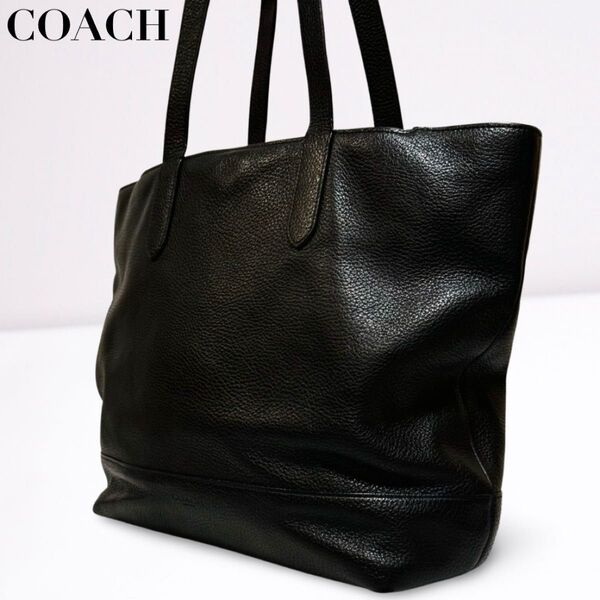 美品 COACH コーチ トートバッグ B2066 89933 ブラック 黒 メンズ レディース ユニセックス ビジネス 通勤A4