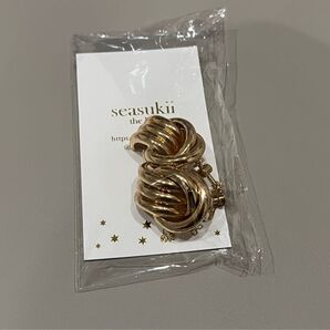 ゴールドカラー 大ぶり イヤリング