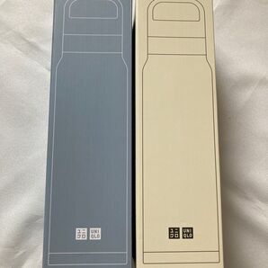 【新品 未使用】ユニクロ 2025年 感謝祭 ノベルティ 炭酸対応ステンレスボトル ブルー オフホワイト 送料無料 送料込み