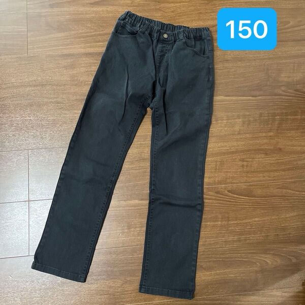 パンツ ボトムス スリムチノ 150 黒 ニッセン 長ズボン ロングパンツ