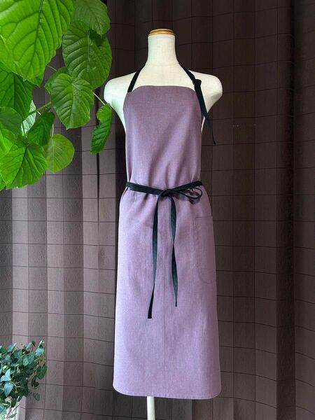 ハンドメイド カフェエプロン フジ×ブラック