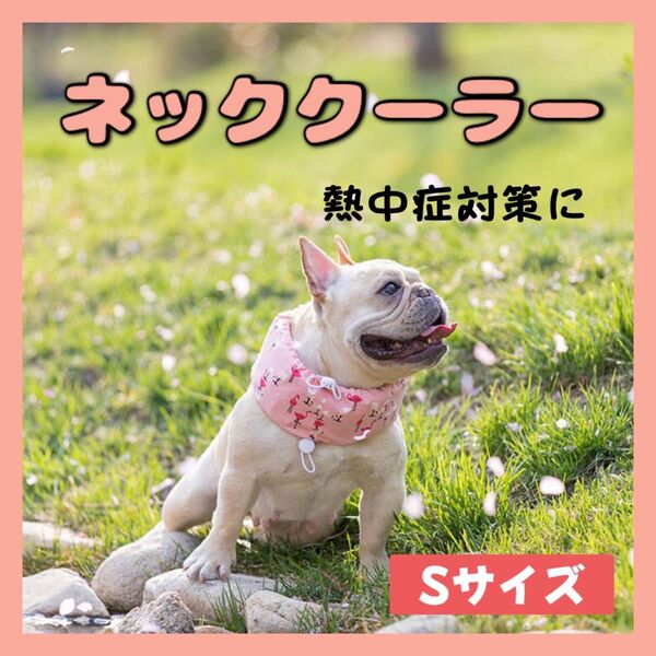 犬 クールネック ネッククーラー クールリング 熱中症 散歩 夏 ペット 冷却 ピンク フラミンゴ 可愛い 暑さ対策 冷感 S