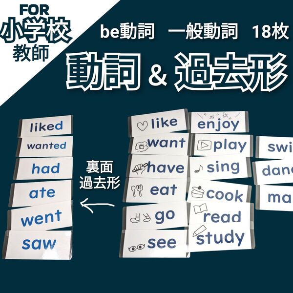 英語 外国語 動詞・過去形 フラッシュカード 小学校教師用教材 手作り授業準備
