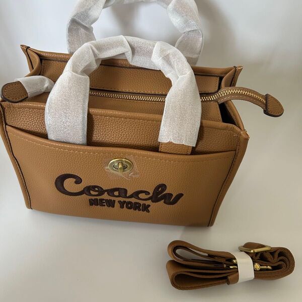 COACH カーゴ トート バッグ 26/レザー ベージュ