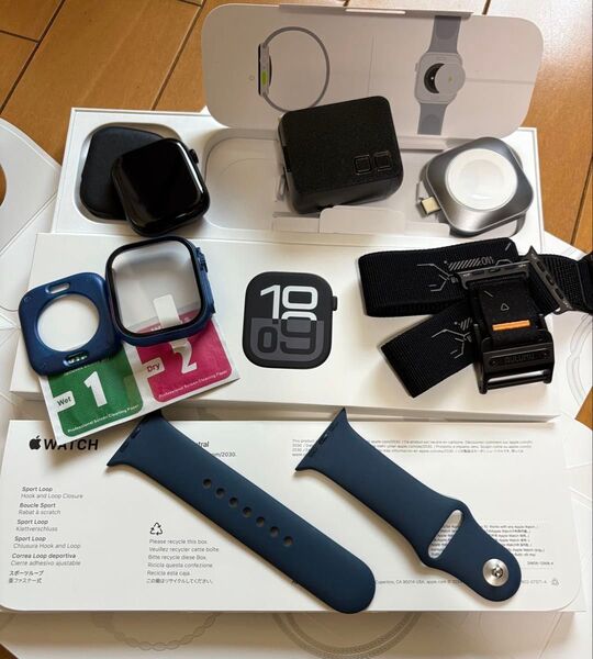 【オマケ多数】Apple Watch Series10 GPSモデル 46mm ジェットブラックアルミニウムケースと純正バンド他
