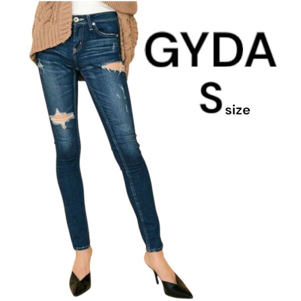 【美品】GYDA SIDE RIPPED スキニーデニムパンツ Sサイズ デニム ジーンズ ギャル 渋谷109 DENIM