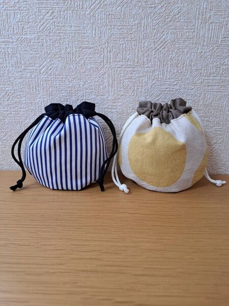 【2点セット価格】ハンドメイド まんまる巾着袋 巾着袋 小物入れ ミニ巾着 03