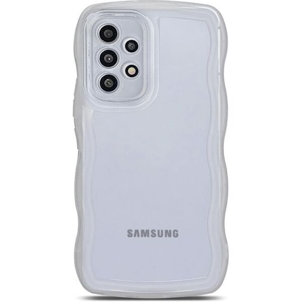 【Y08】Galaxy A53 5G対応 ウェーブデザインケース(クリア)