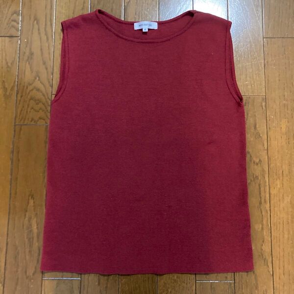 NATURAL BEAUTY BASIC ノースリーブニット M バーガンディ