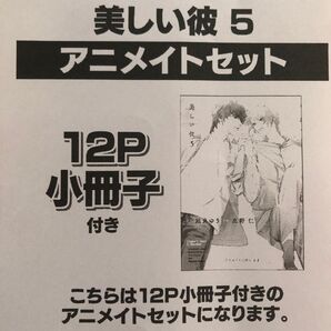 新品『美しい彼 』⑤ 凪良ゆう 北野仁 ボーイズラブ アニメイト限定セット 小冊子 アニメイト特典 限定特典 アニメイト 特典