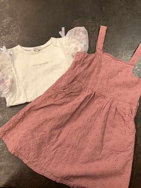 エニィファム セット ワンピース 花柄 女の子 トップス スカート チュニック