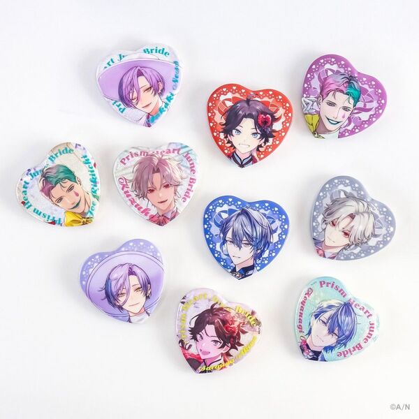 Prism Heart June Bride ランダムハート型缶バッジ Aグループ 未開封1点