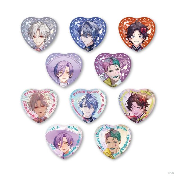 Prism Heart June Bride ランダムハート型缶バッジ Aグループ Melty Valentine
