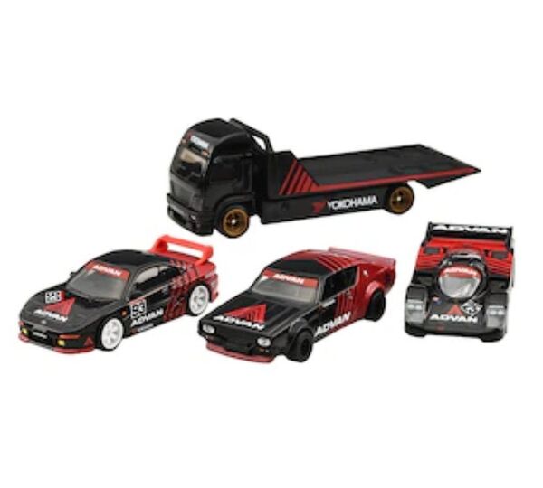 ホットウィール プレミアムコレクターセット アドバン MR2 2000GT スカイライン ポルシェ 962 トランスポート 4台