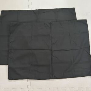未使用グレー枕カバー2つ検索シーツ布団マット毛布ピロー白黒灰ブラックホワイト寝具WHBK睡眠スリープ肌掛け折りたたみバスタオル