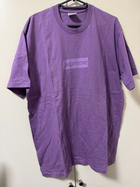 Supreme Tonal Box Logo Tee パープル Lサイズ 美品 ボックス ロゴ Tシャツ シュプリーム