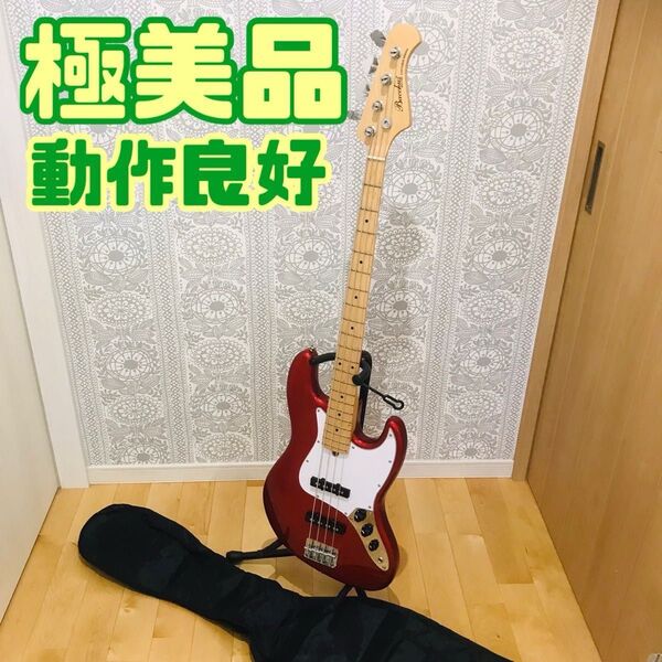 極美品 Bacchus バッカス JAZZ BASS ジャズベース 赤 レッド