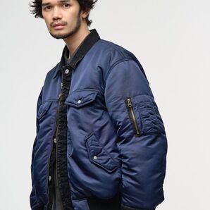 【美品・岡山デニム】RipoTrentaAnniデニムドッキングMA-1Lサイズ
