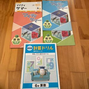 小学6年 マイティサマー 算数 理科 社会 計算ドリル 5冊セット