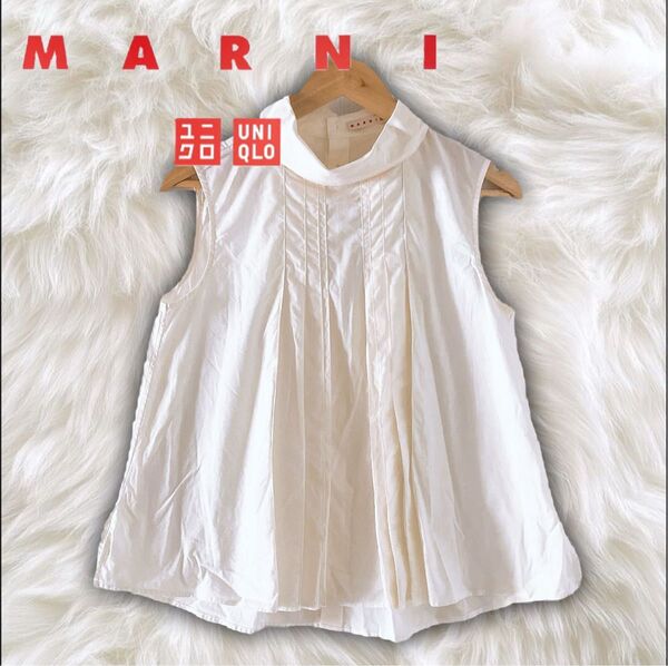 ☆UNIQLO×MARNIコットンタックプリーツノースリーブブラウス☆