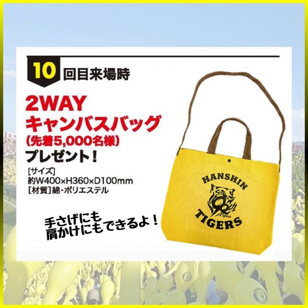 阪神タイガース/FC限定 新作2025ファンクラブ応援デーピンズ【10回目来場】2WAYキャンバスバッグ 5000個限定/新品