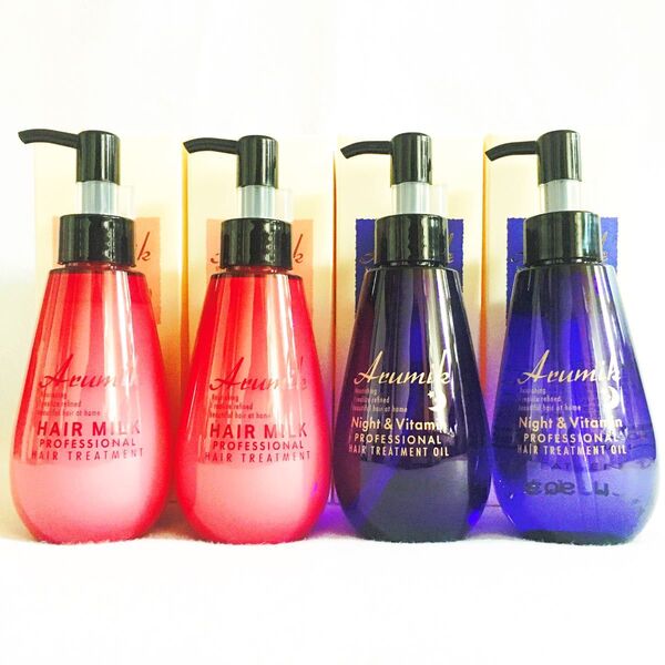 セール!アルミック ヘアオイル ナイト&ビタミン プロフェッショナル 150ml+アルミック ヘアミルク 150ml 2種4本組