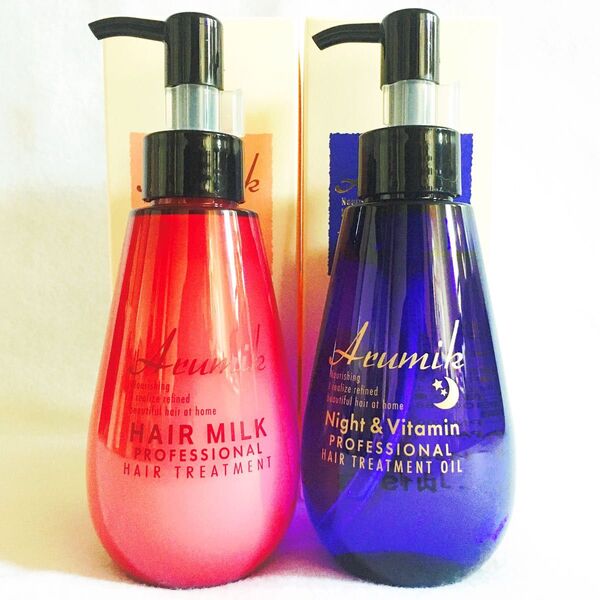 セール!アルミック ヘアオイル ナイト&ビタミン プロフェッショナル 150ml+アルミック ヘアミルク 150ml 2種2本組
